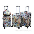 Hardside luggage set, stamp pattern, made of ABS + PC